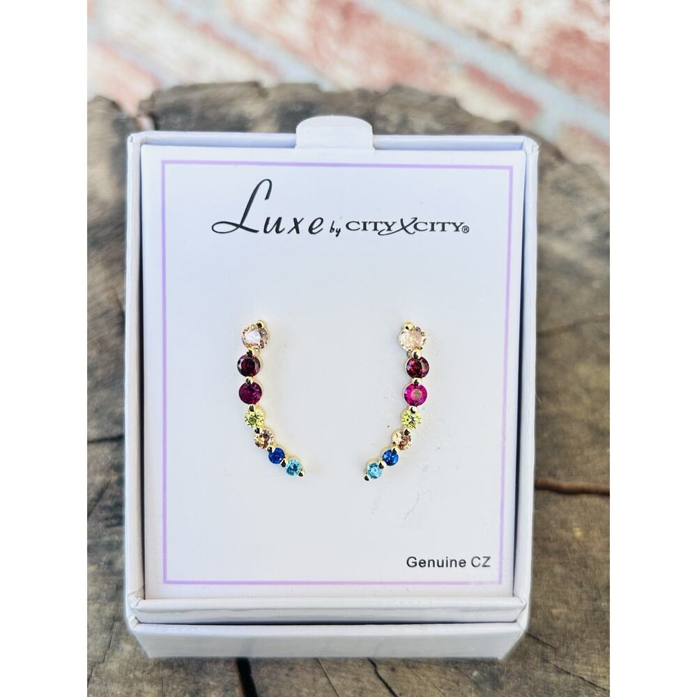 Earrings Luxe‎ City X City Multi Color Genuine CZ